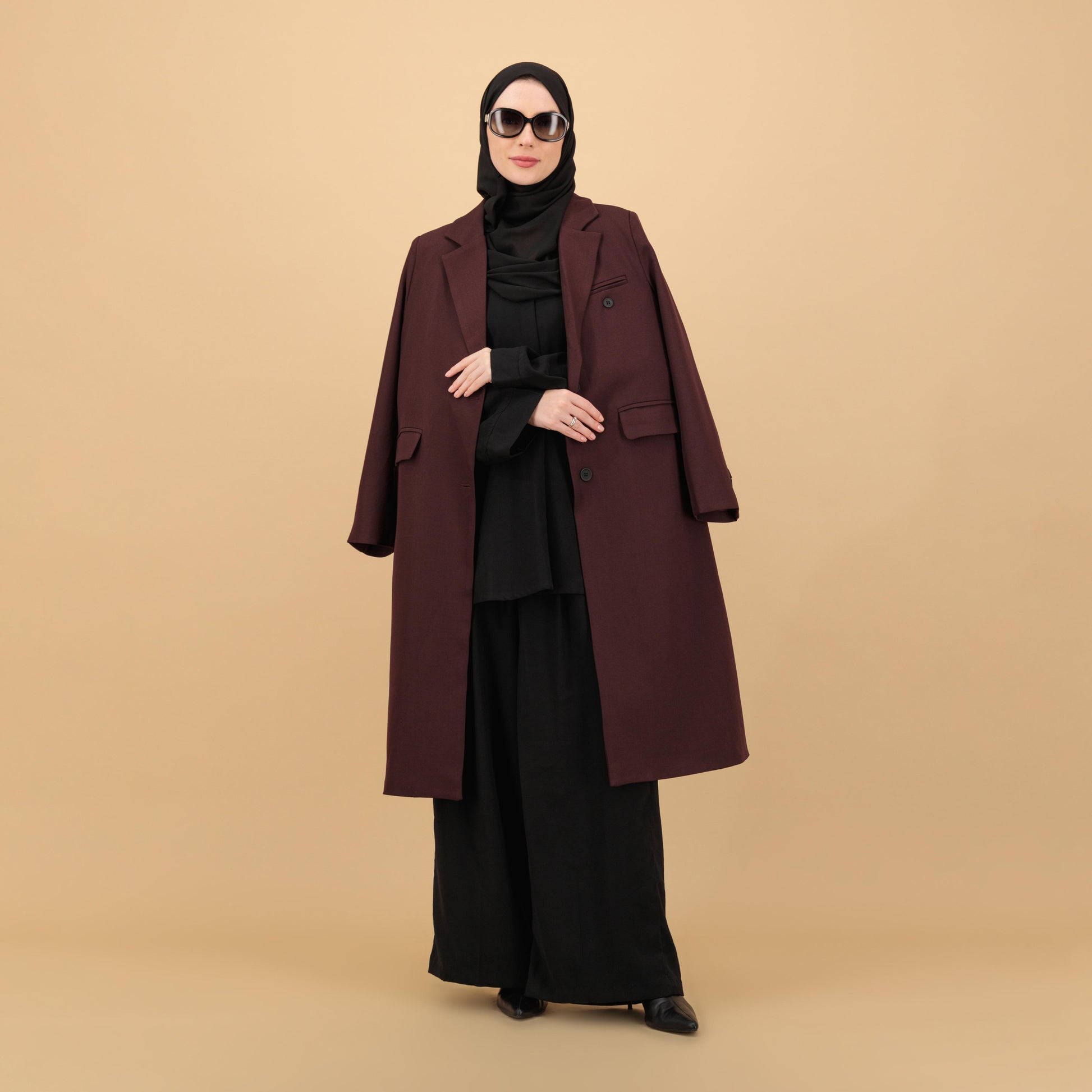 Burgundy Line Coat