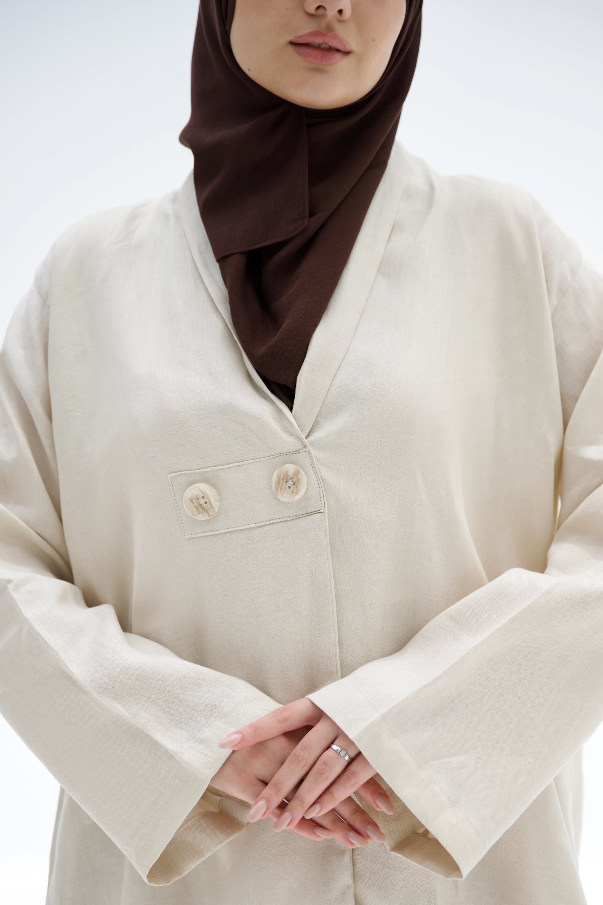 Linen Layered Dress – Natural