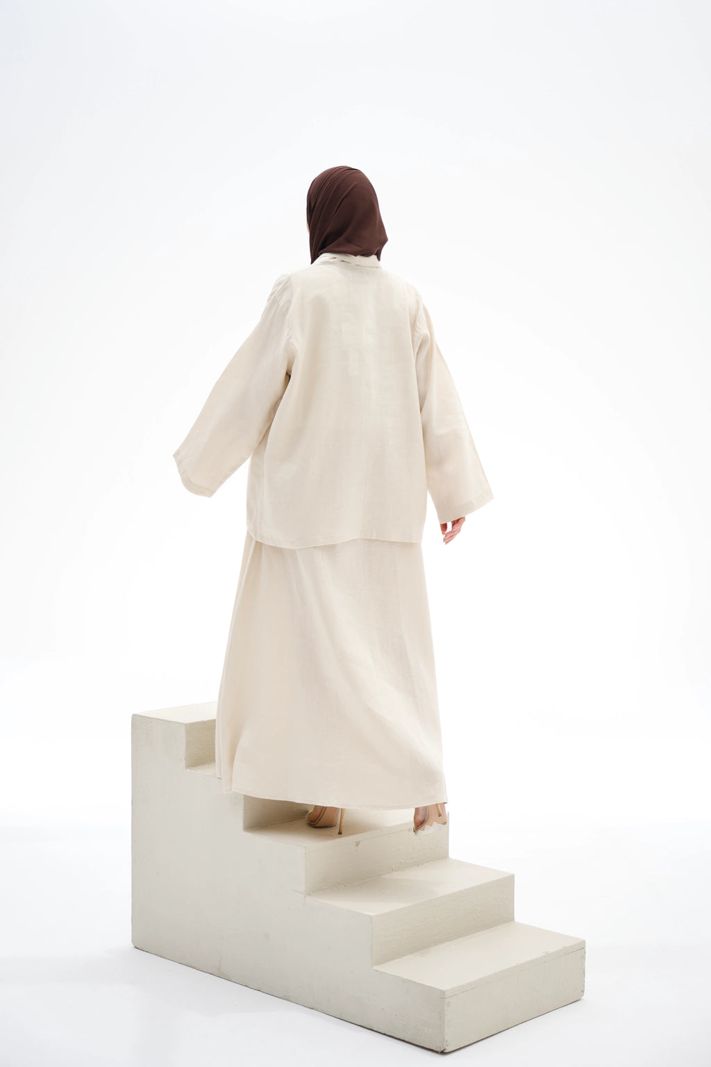 Linen Layered Dress – Natural