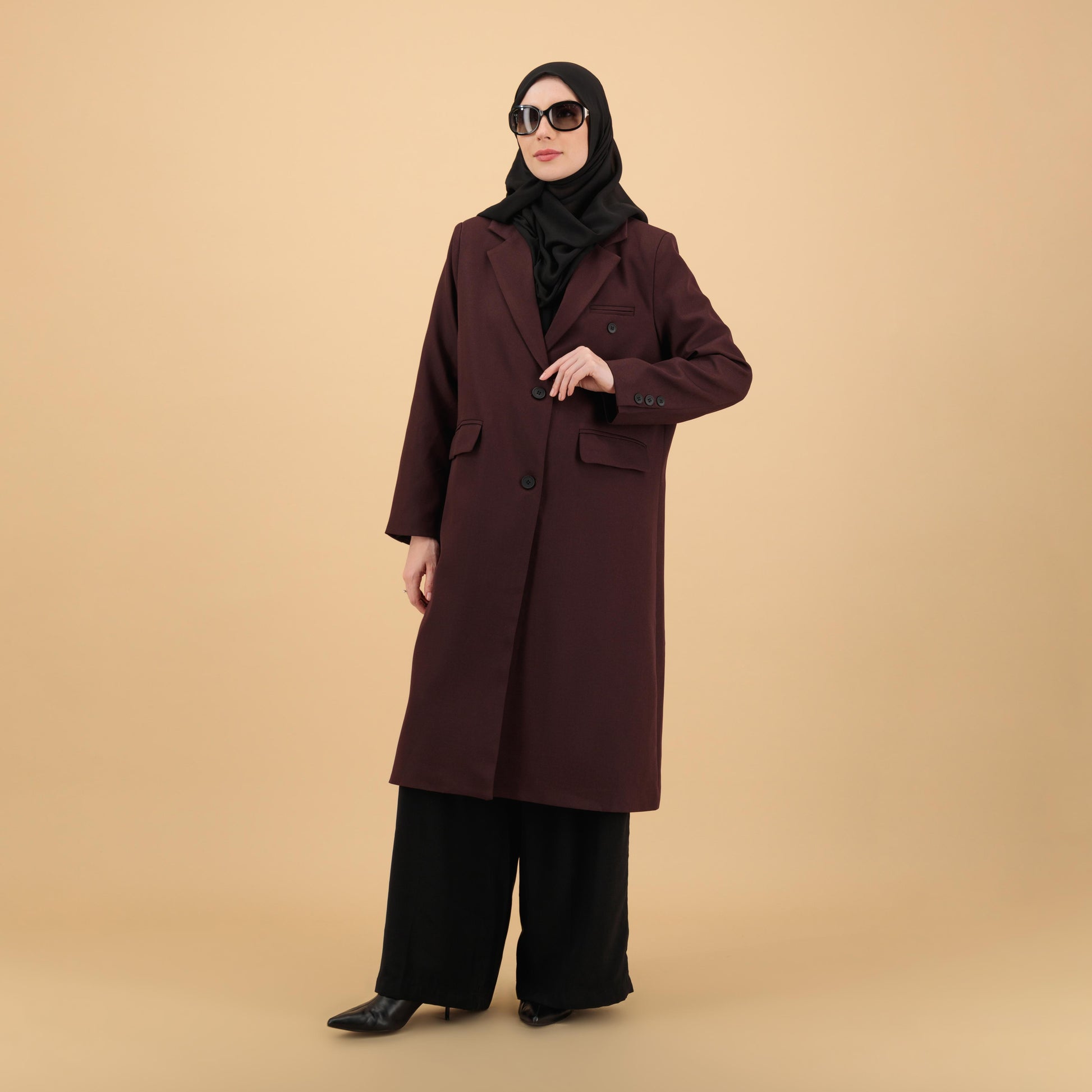 Burgundy Line Coat
