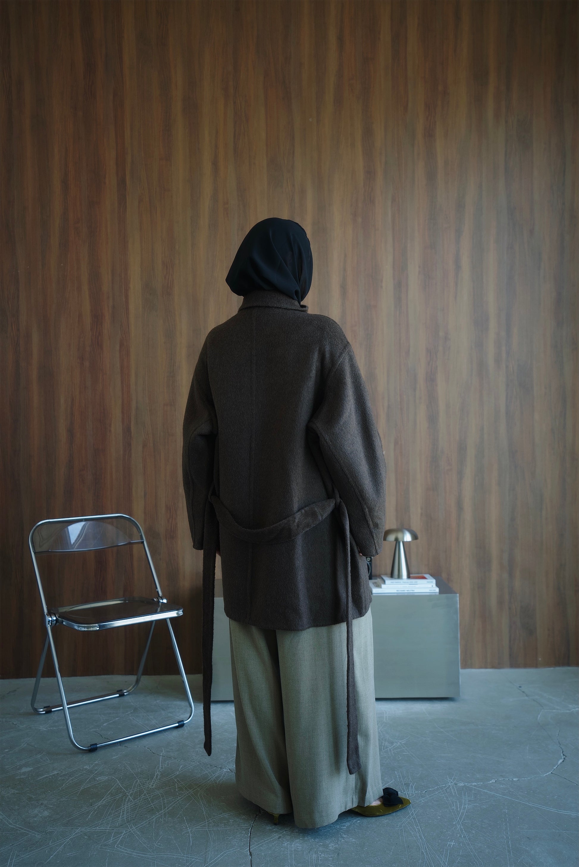 Charcoal Brown Wool Coat